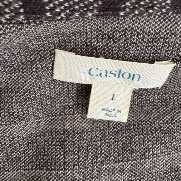 Caslon Dark and Black Cotton Blazer, Size Large - Picture 7 of 7